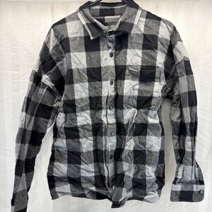 Classic Black and White Plaid Men's Shirt